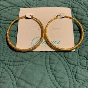 Premier Designs Gold plated hoop earrings. New!